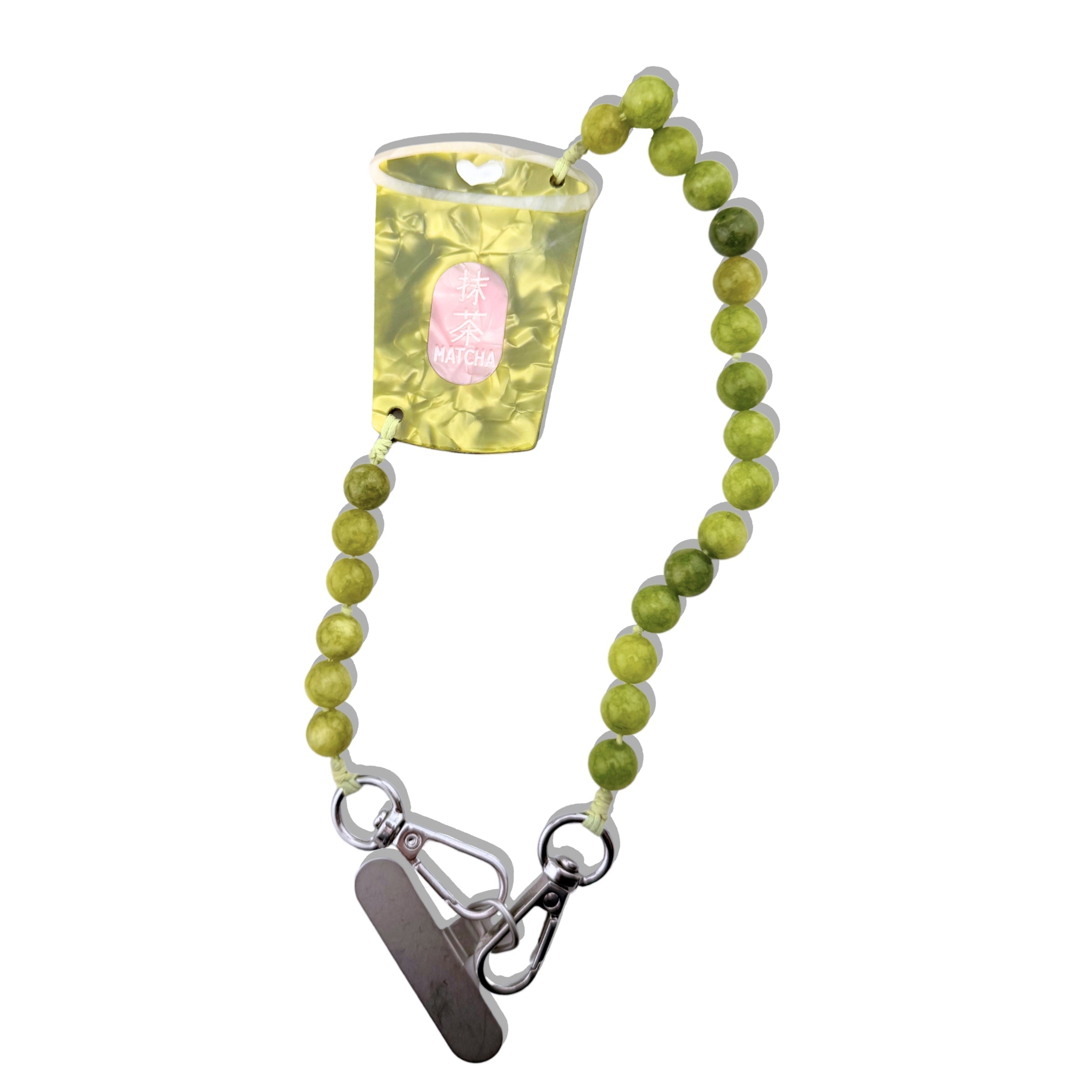Kurze Handykette mit Edelsteinen