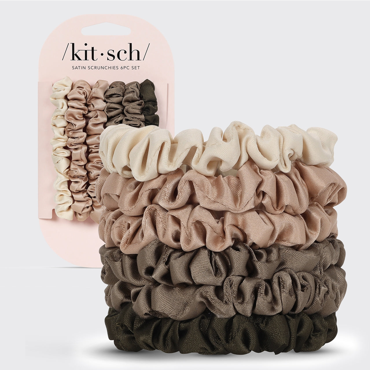 Kitsch – Ultra Petite Satin Scrunchies 6er-Set