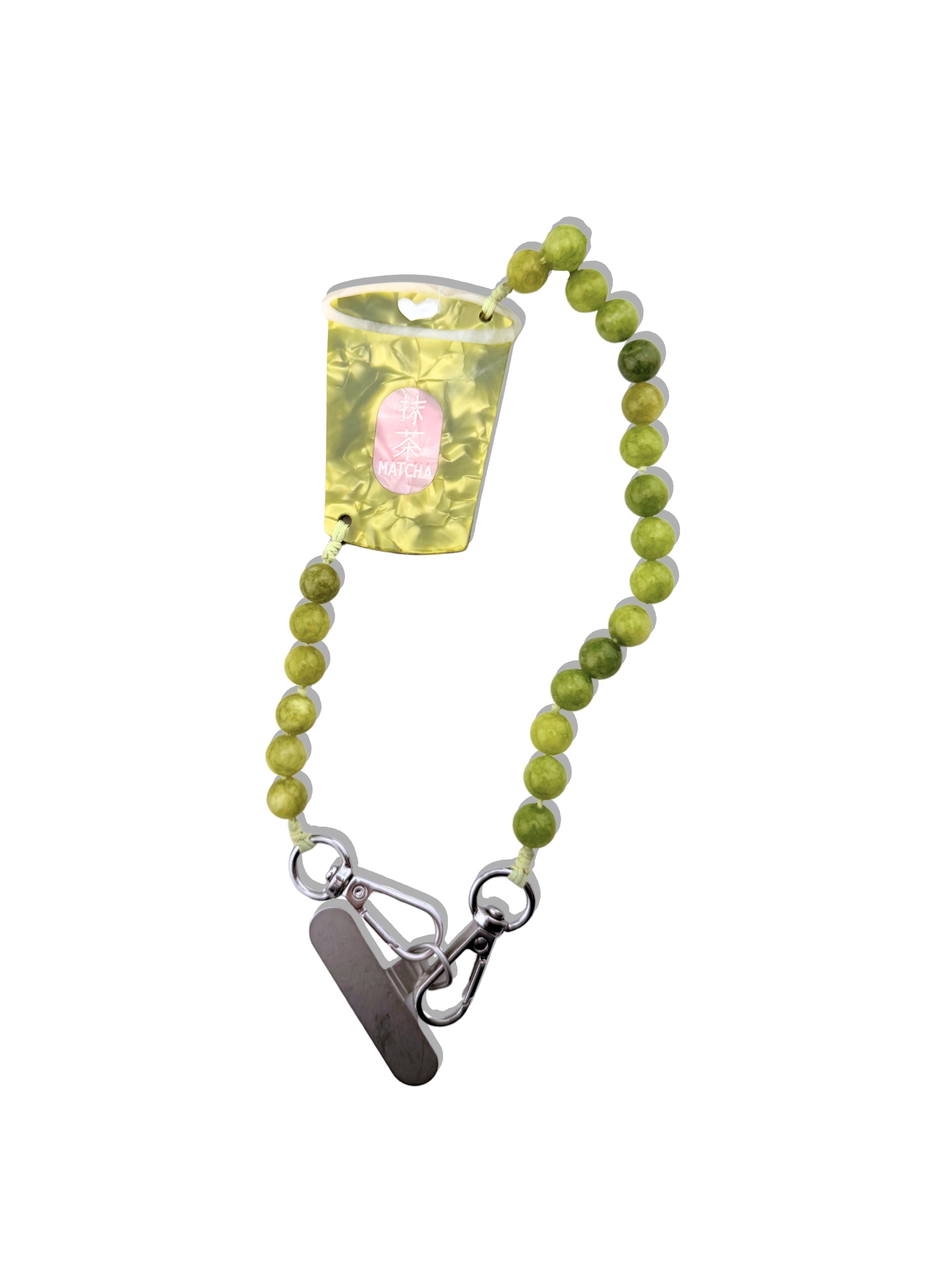 Kurze Handykette mit Edelsteinen